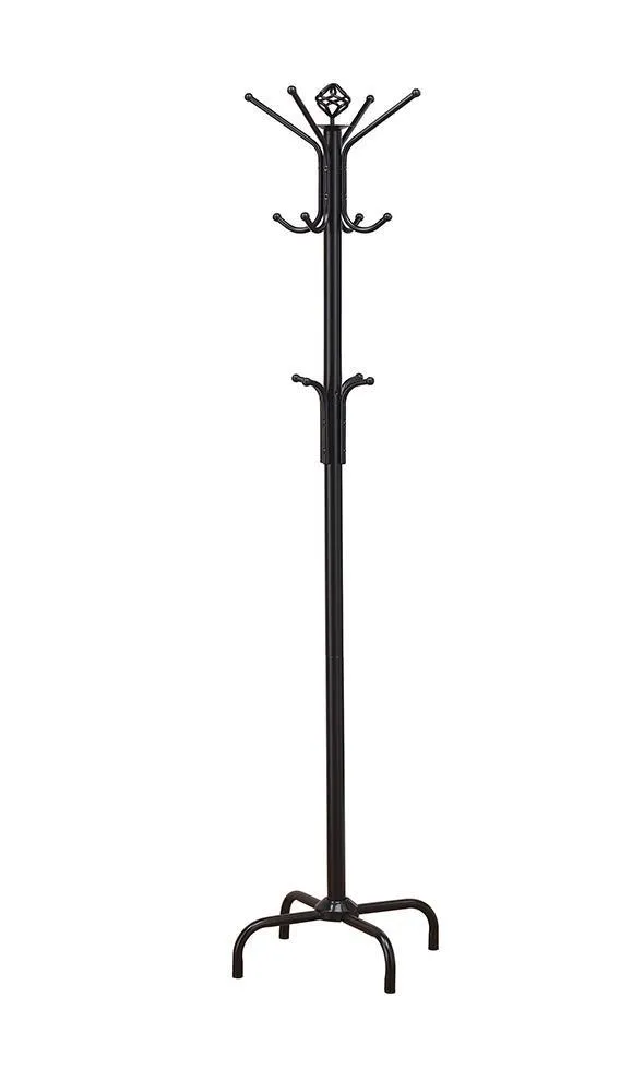 12-hook Coat Rack Black