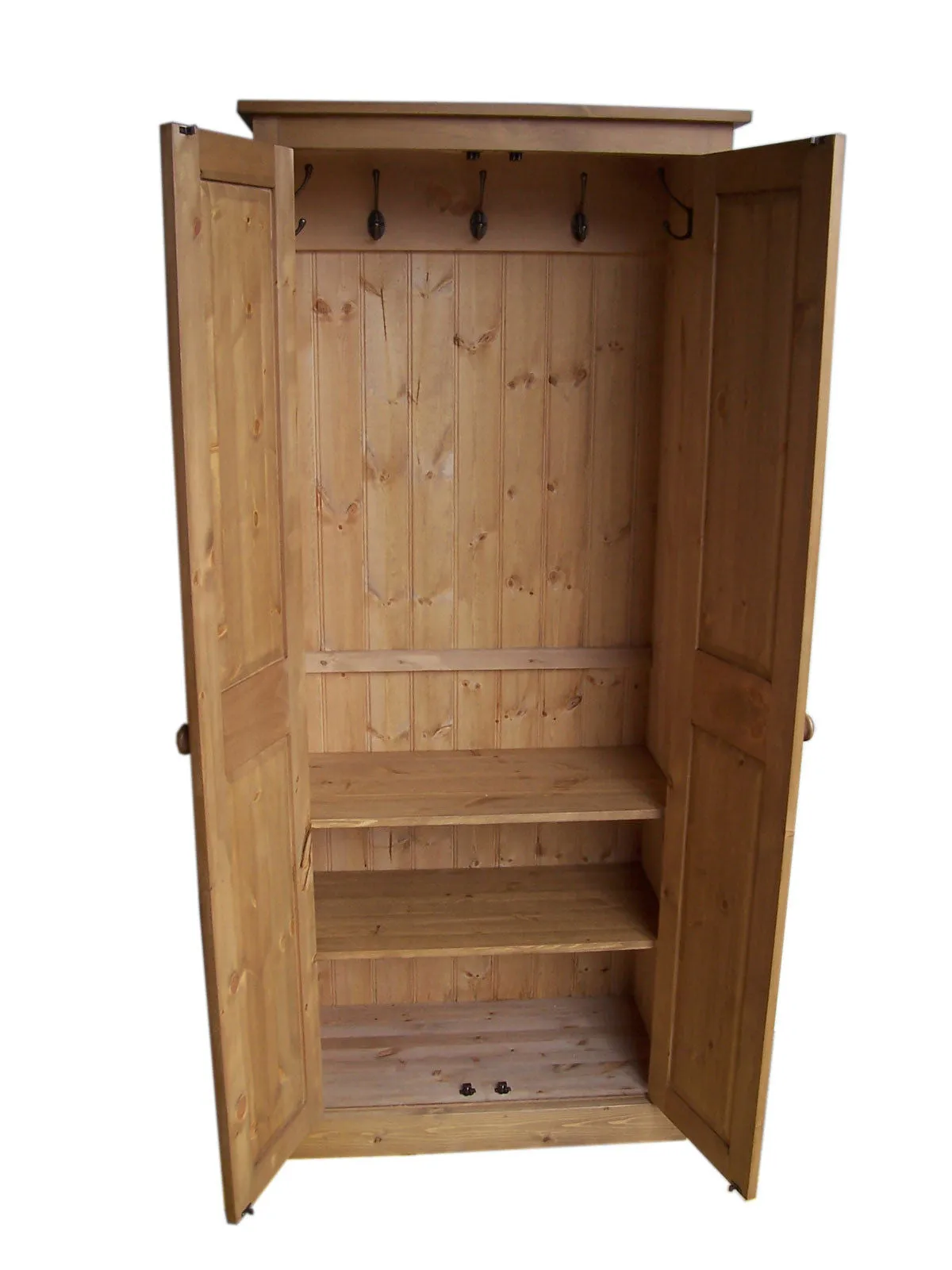 **2 Door Entrance Hall Cloak Room Cupboard with Hooks and Shelves - ALL WIDTHS