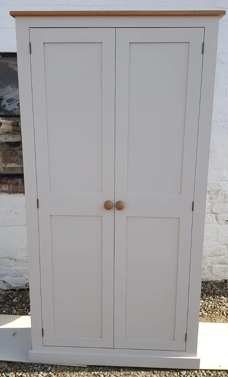 **2 Door Entrance Hall Cloak Room Cupboard with Hooks and Shelves - ALL WIDTHS