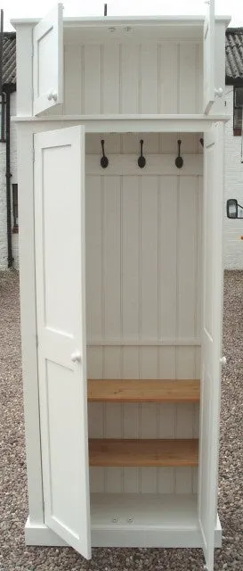 **2 Door Entrance Hall Cloak Room Cupboard with Hooks and Shelves - ALL WIDTHS