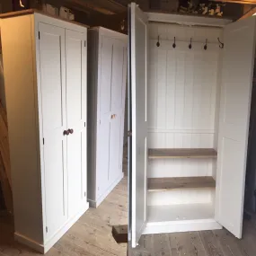 **2 Door Entrance Hall Cloak Room Cupboard with Hooks and Shelves - ALL WIDTHS