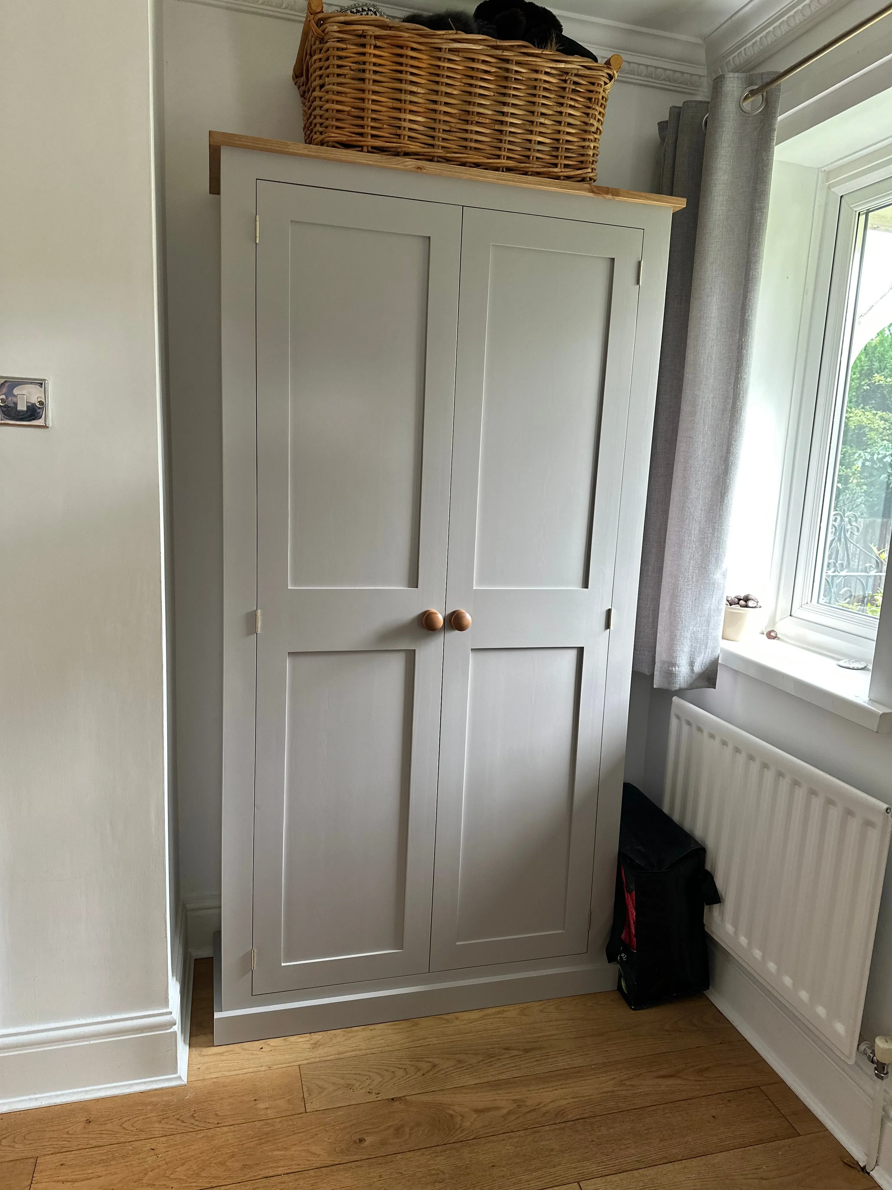 **2 Door Entrance Hall Cloak Room Cupboard with Hooks and Shelves - ALL WIDTHS