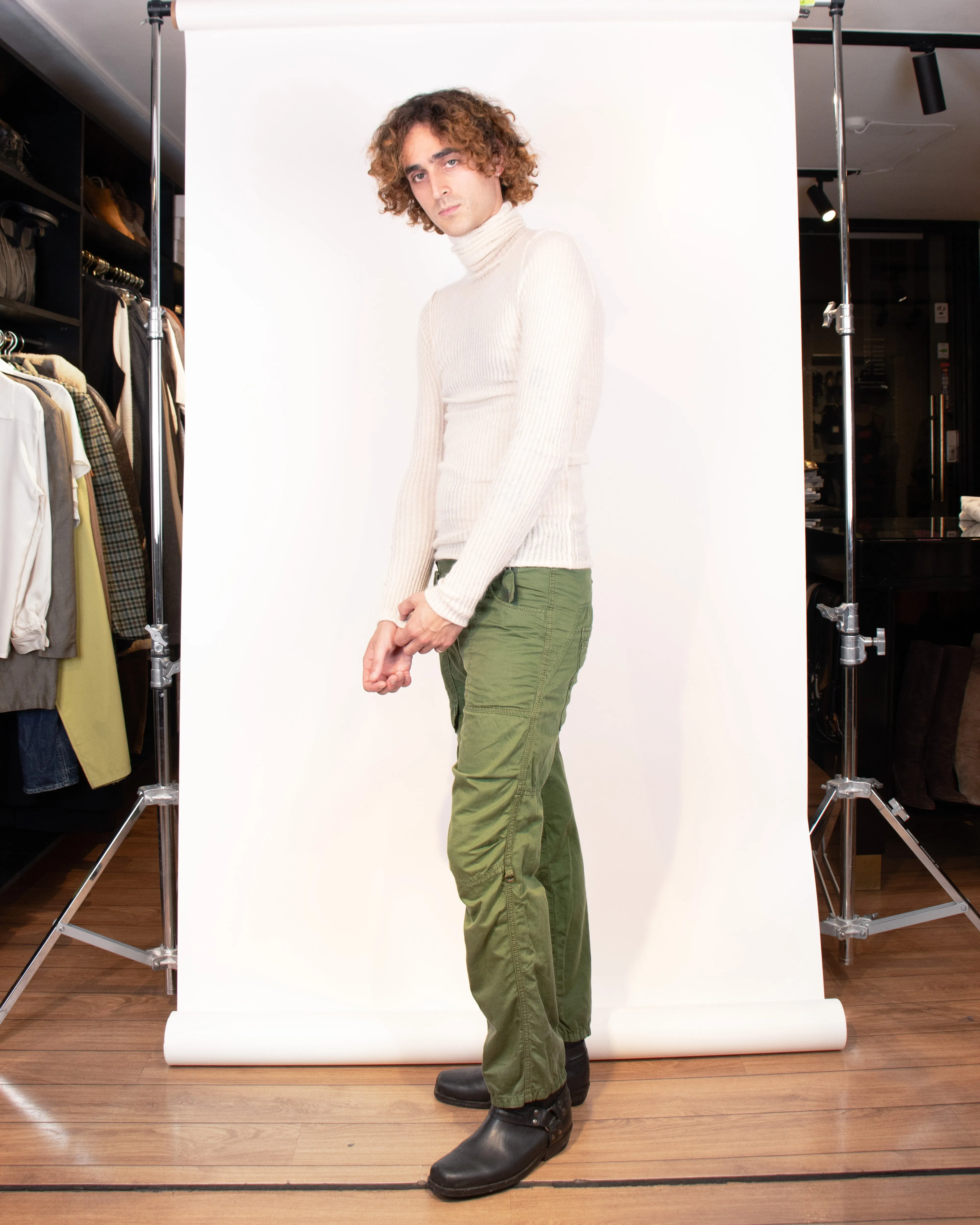 2000s Marithé et Francois Girbaud Green Cargo Pants M