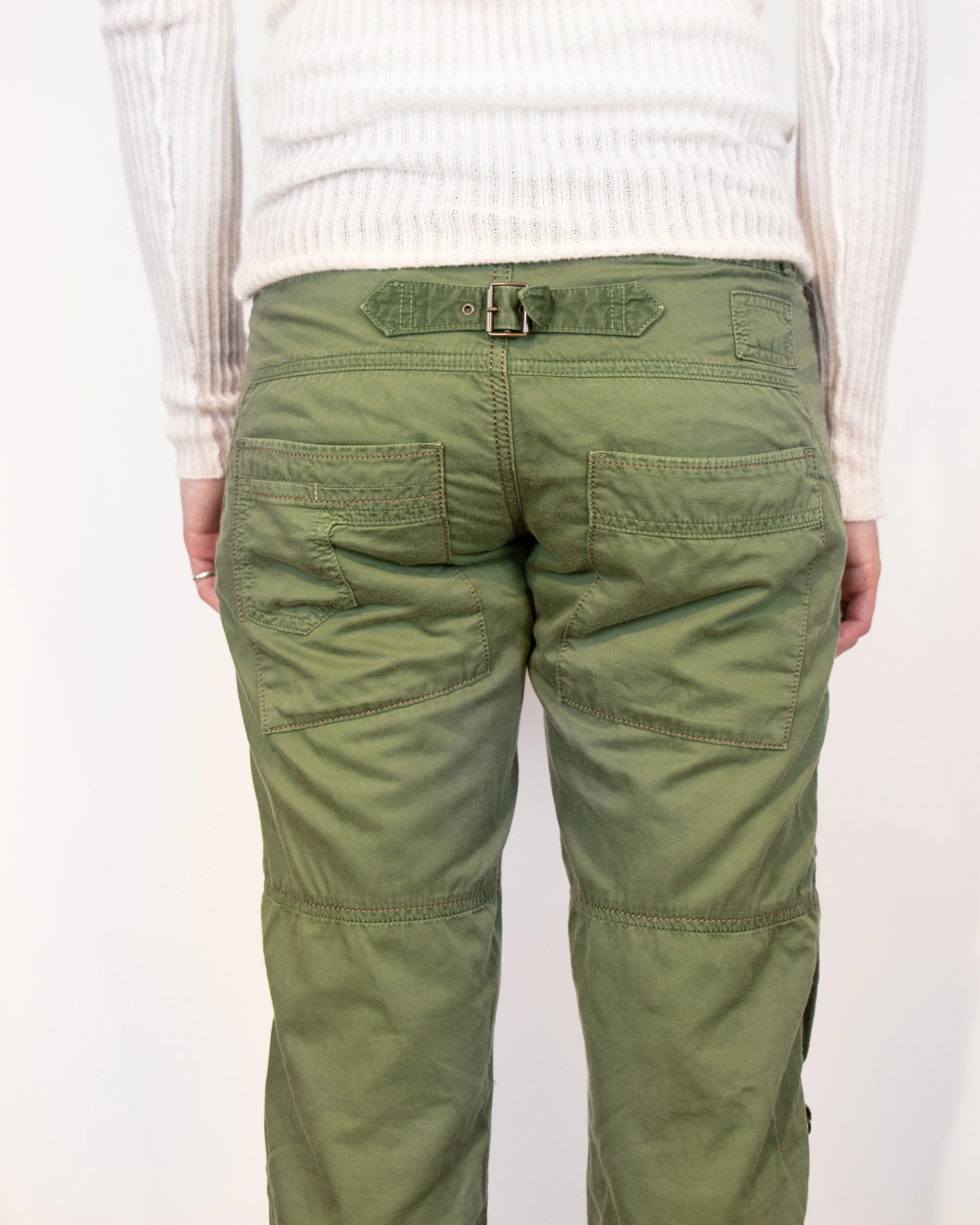 2000s Marithé et Francois Girbaud Green Cargo Pants M