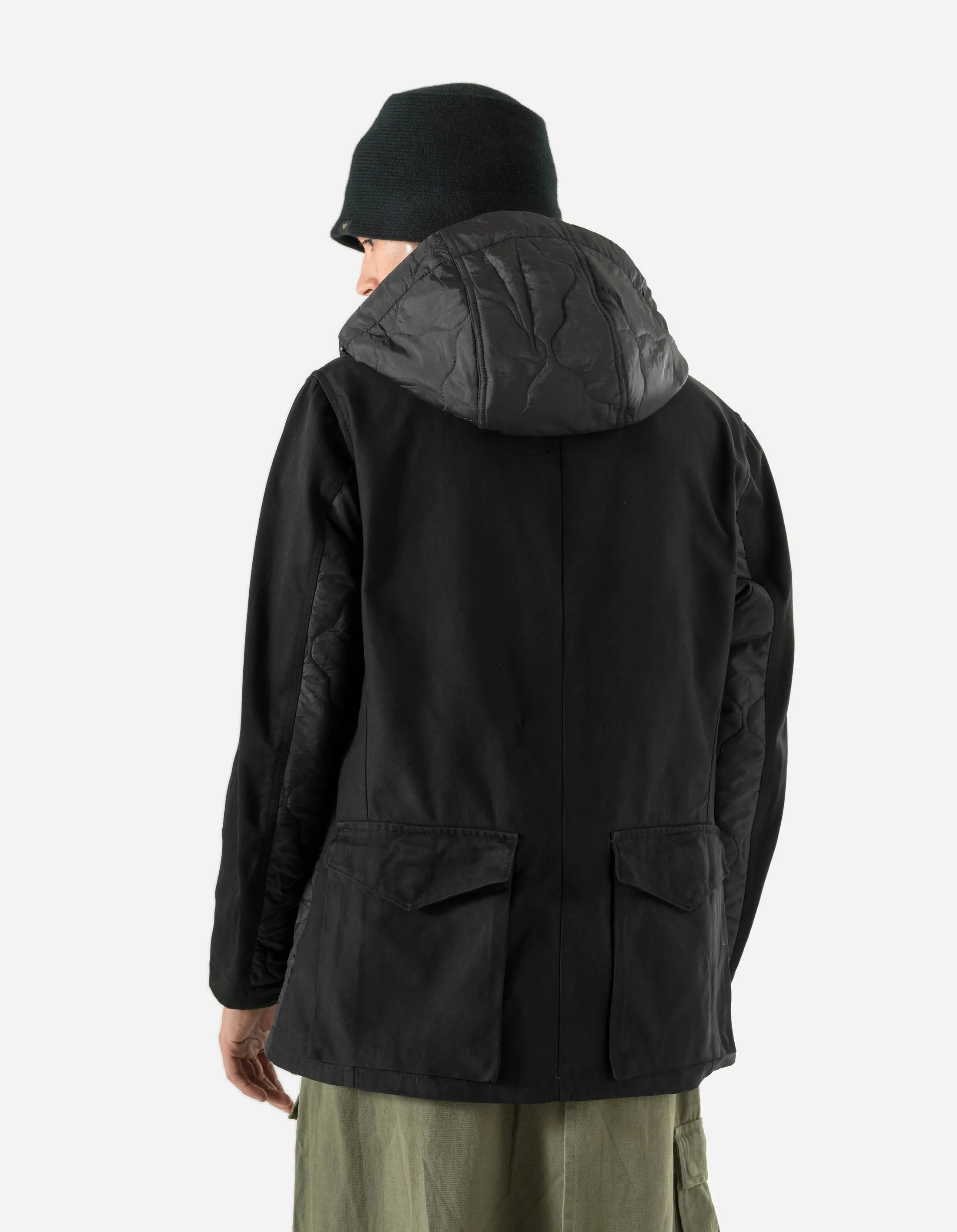 5267 Upcycled M59 Asym Cargo Parka Black