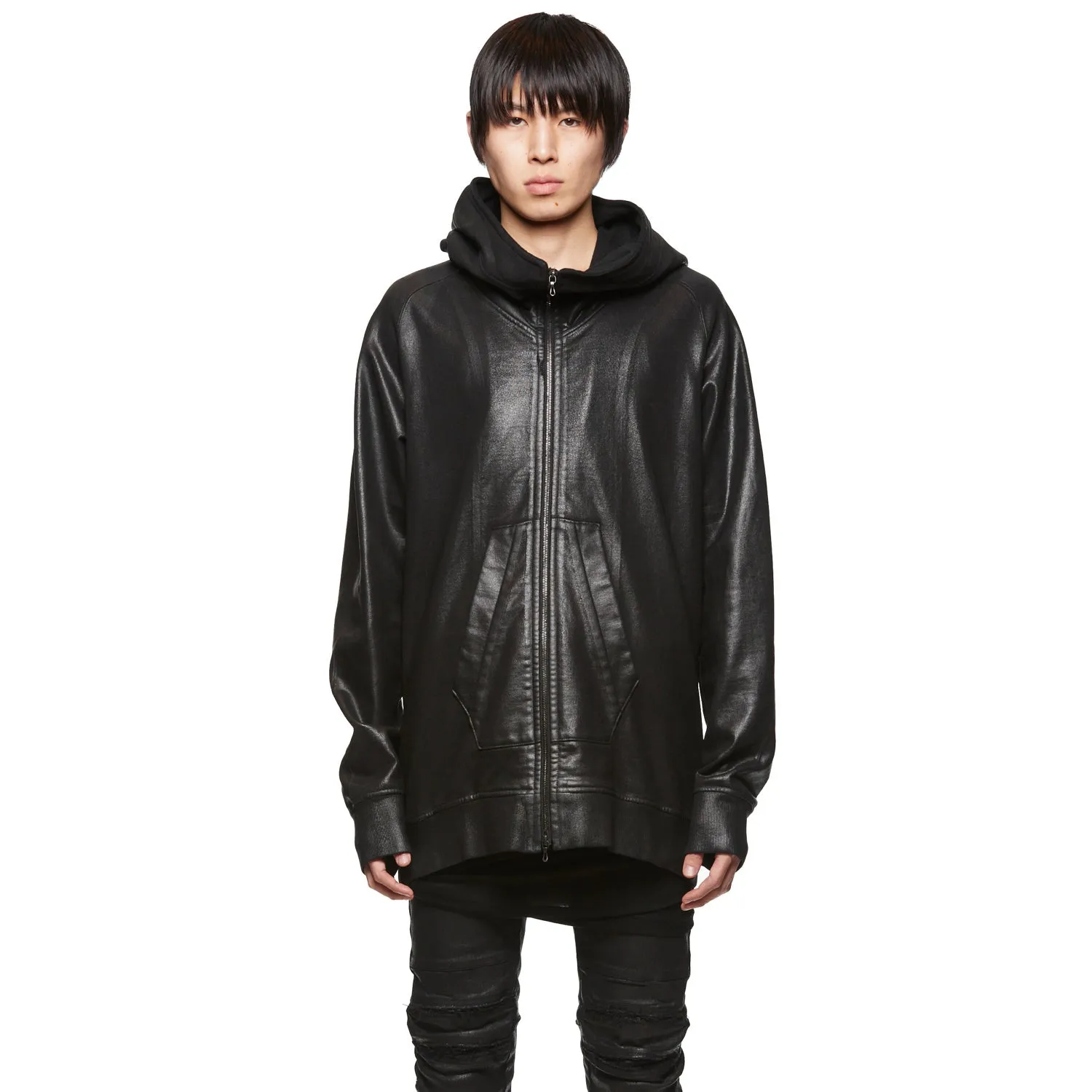 879CUM1-C Black / Coated Hooded Parka