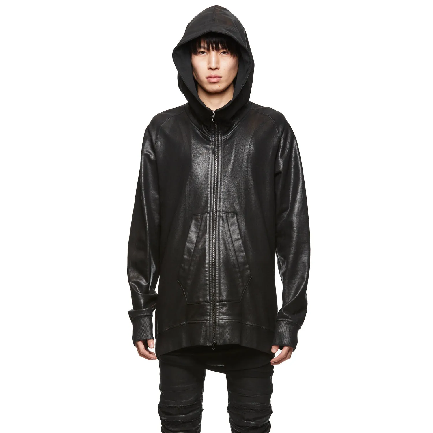 879CUM1-C Black / Coated Hooded Parka