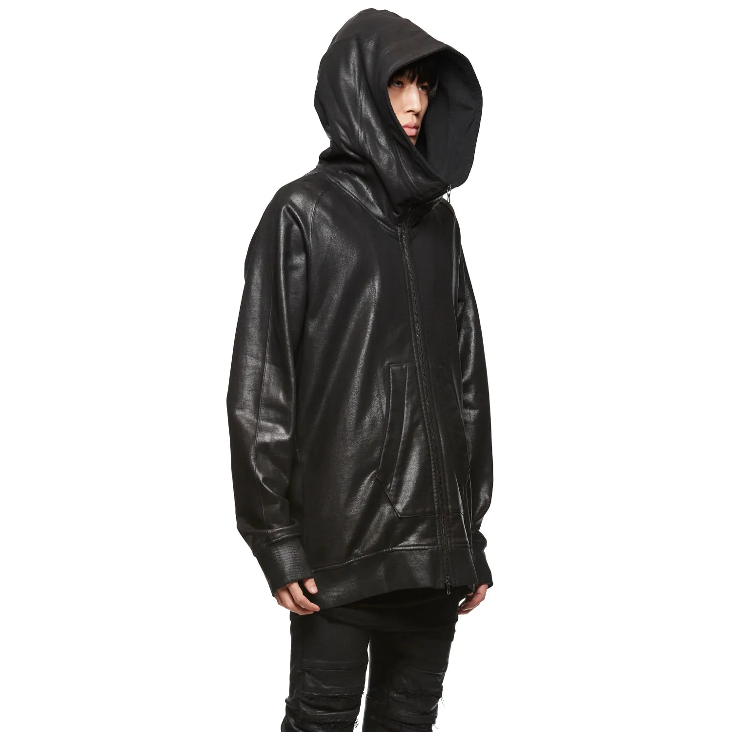 879CUM1-C Black / Coated Hooded Parka