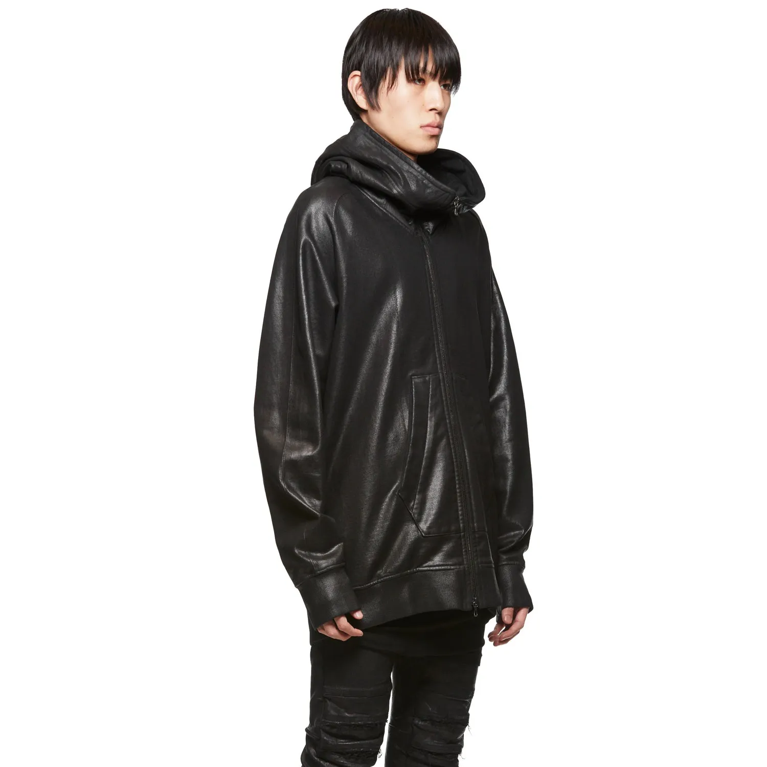 879CUM1-C Black / Coated Hooded Parka