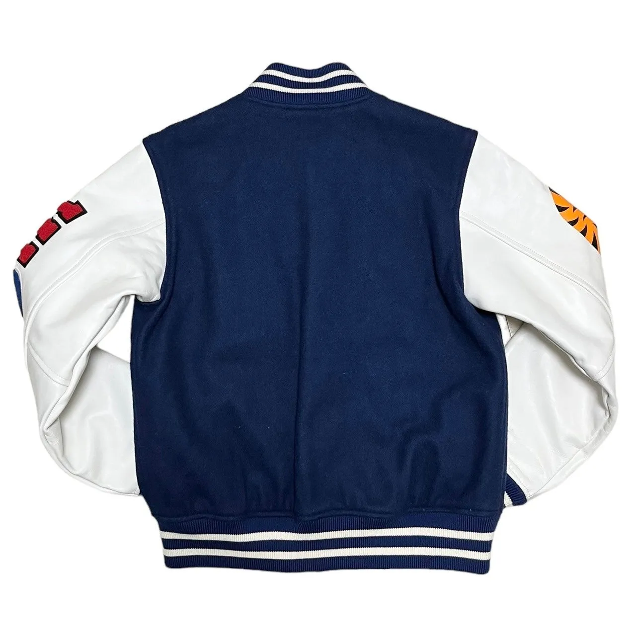 A BATHING APE アベイシングエイプ SAMPLE SHARK VARSITY JACKET レザースリーブシャークスタジャン