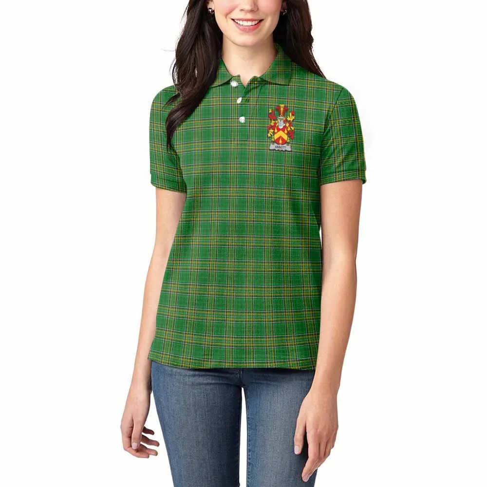 Abbott Irish Clan Tartan Women's Polo Shirt with Coat of Arms