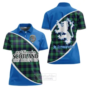 Abercrombie Family Crest Tartan Women's Polo Shirt Celebrate Saint Andrew's Day in Style