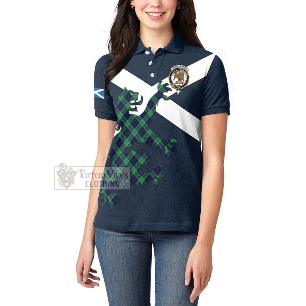 Abercrombie Tartan Lion Rampant Women's Polo Shirt Proudly Display Your Heritage with Alba Gu Brath and Clan Name