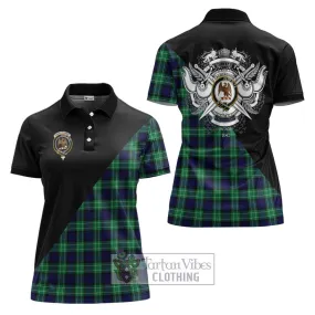 Abercrombie Tartan Women's Polo Shirt with Family Crest and Military Logo Style