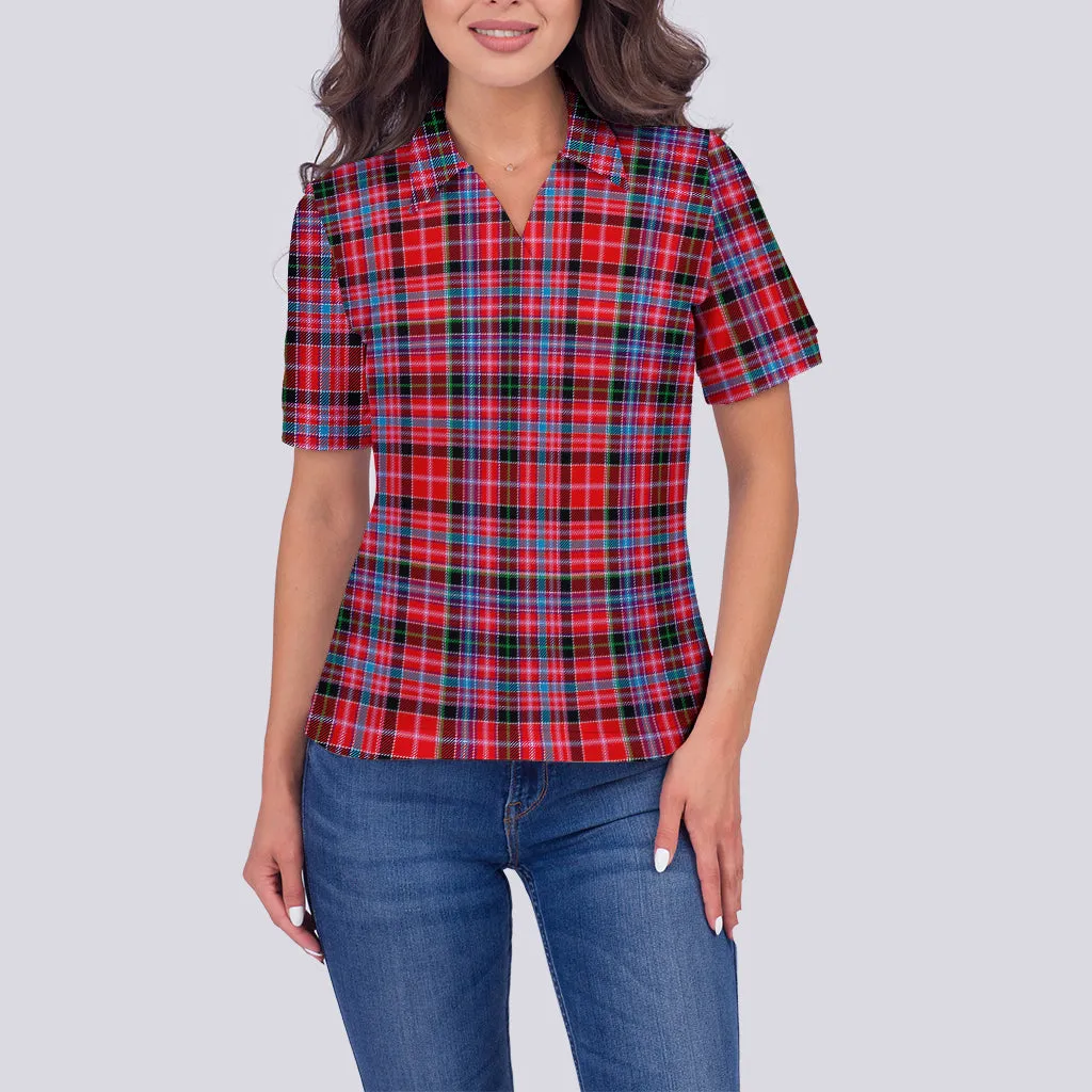 Aberdeen District Tartan Polo Shirt For Women