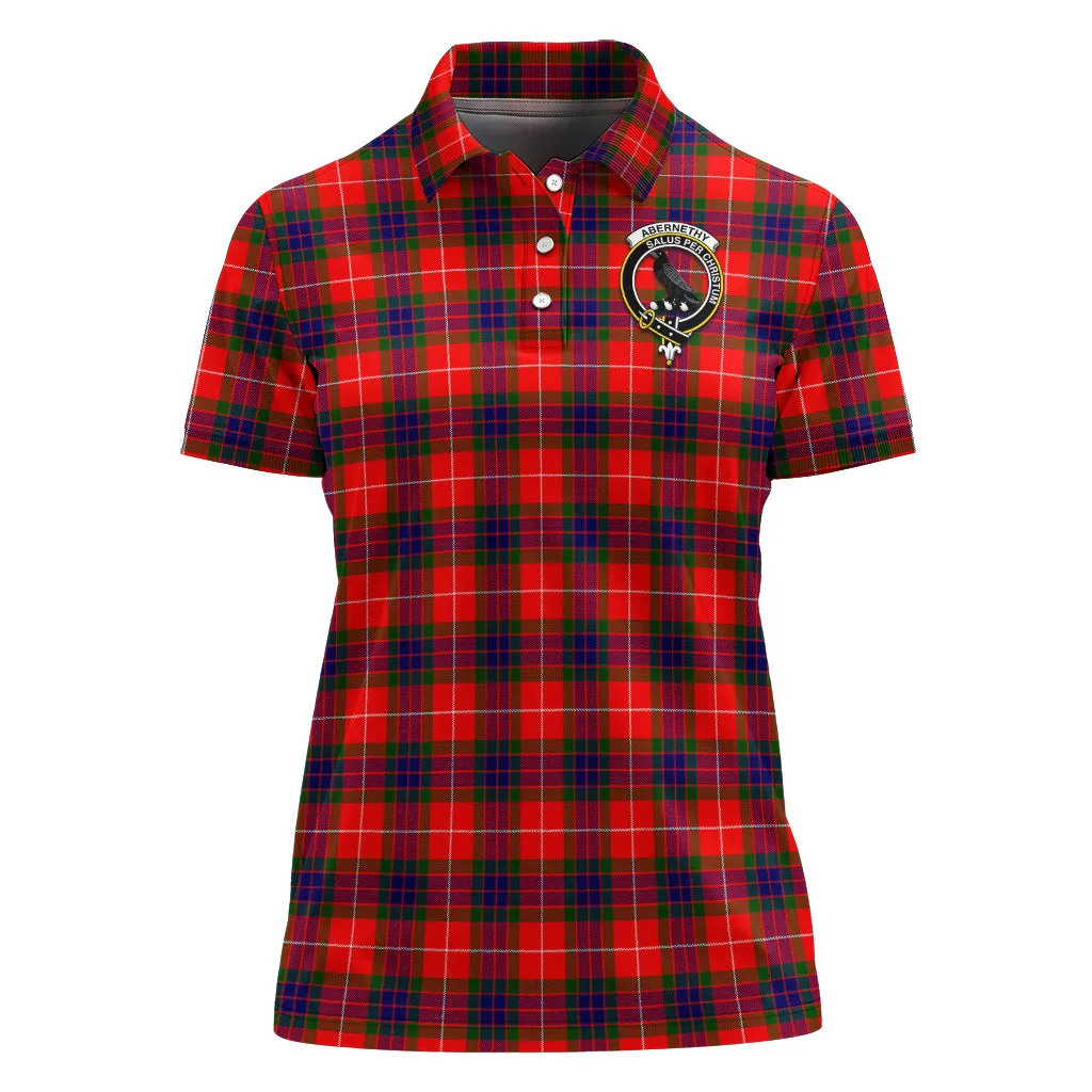 Abernethy Tartan Polo Shirt with Family Crest For Women