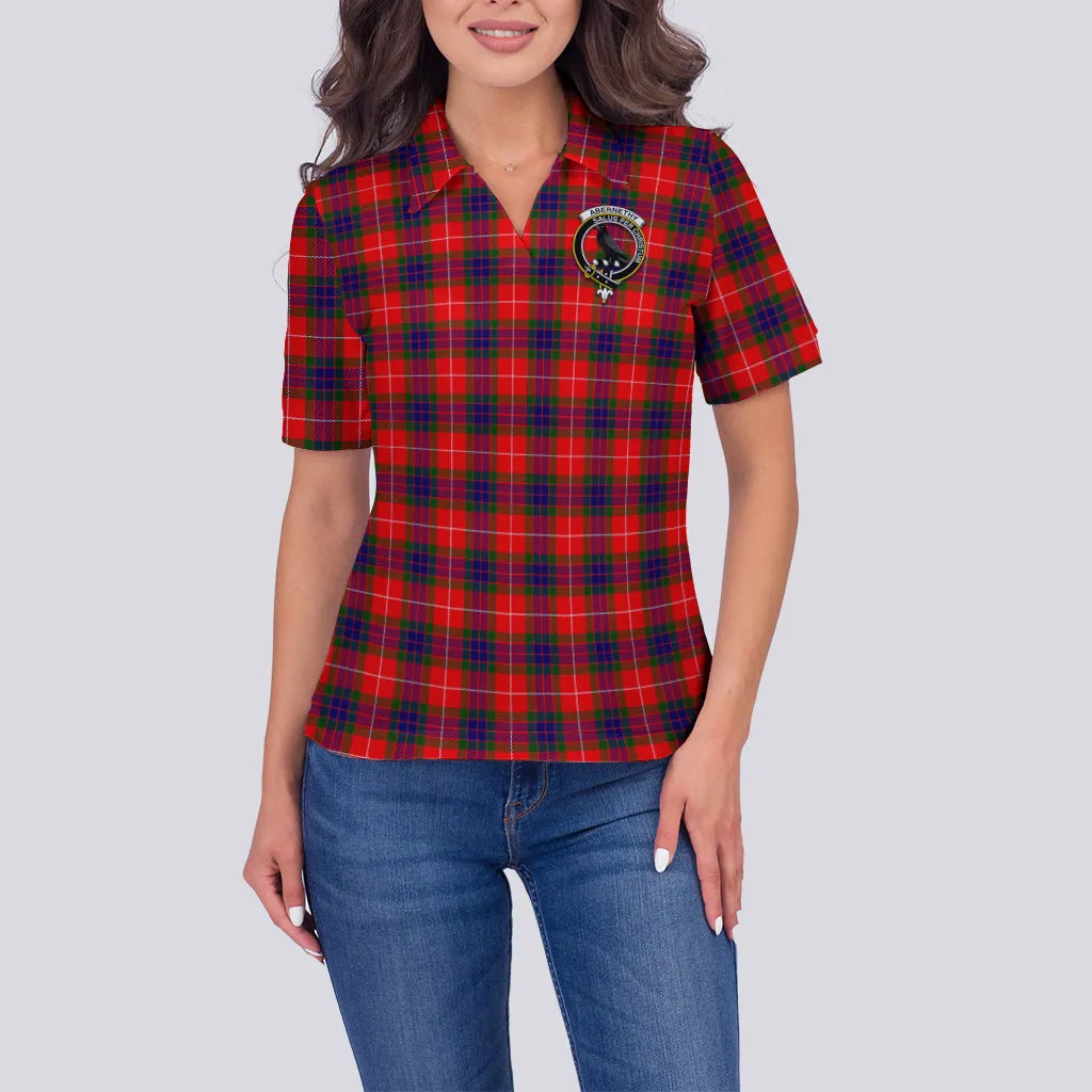 Abernethy Tartan Polo Shirt with Family Crest For Women