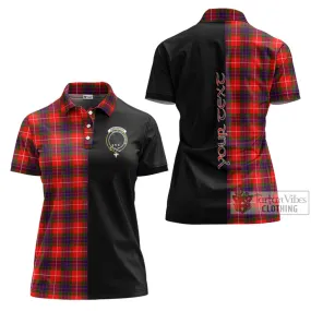 Abernethy Tartan Women's Polo Shirt with Family Crest and Half Of Me Style