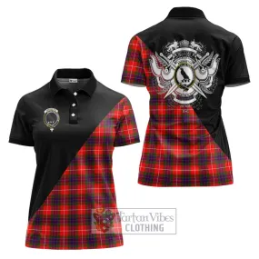 Abernethy Tartan Women's Polo Shirt with Family Crest and Military Logo Style