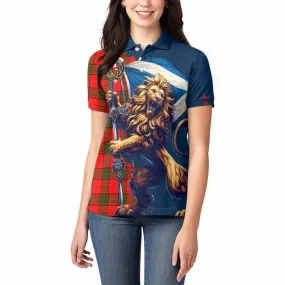 Adair Tartan Family Crest Women's Polo Shirt with Scottish Majestic Lion