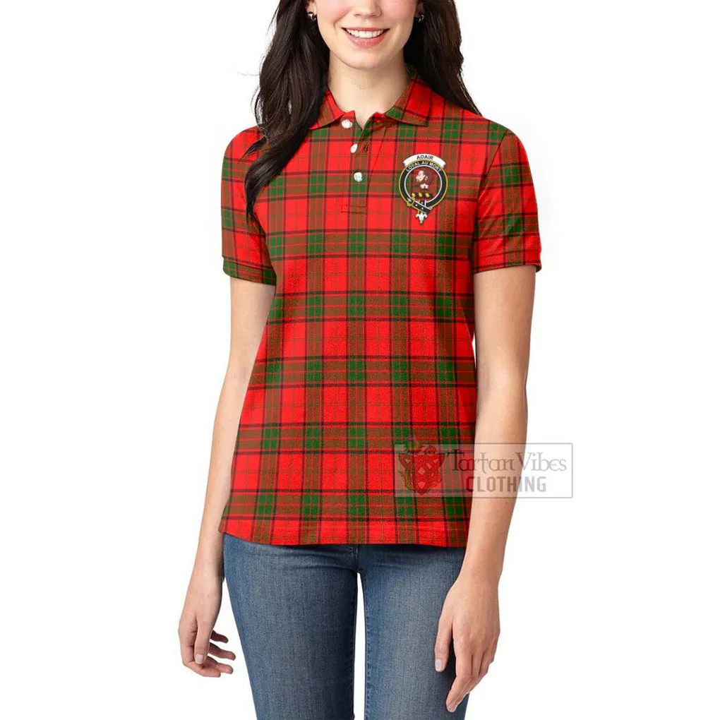 Adair Tartan Women's Polo Shirt with Family Crest Celtic Skull Style