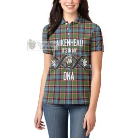 Aikenhead Tartan Women's Polo Shirt with Family Crest DNA In Me Style