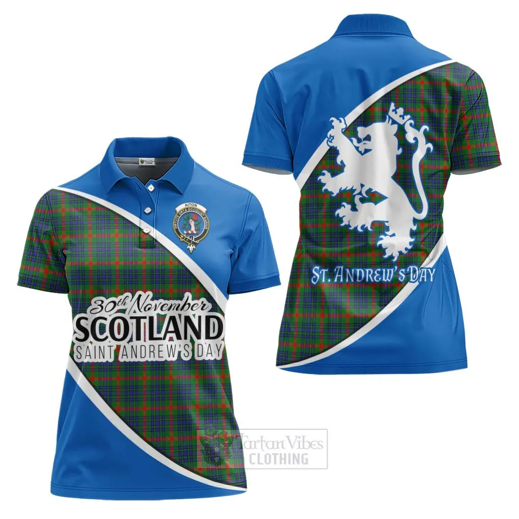 Aiton Family Crest Tartan Women's Polo Shirt Celebrate Saint Andrew's Day in Style