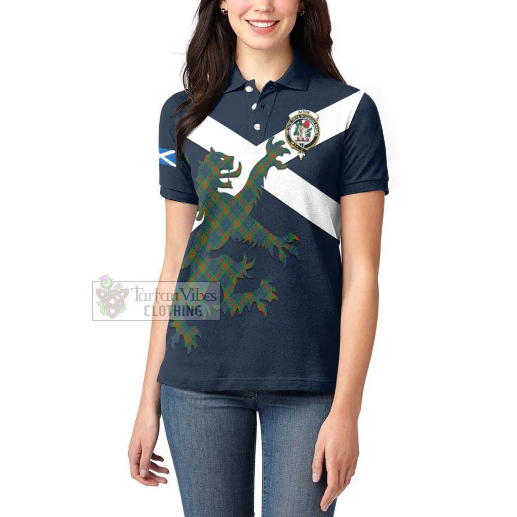 Aiton Tartan Lion Rampant Women's Polo Shirt Proudly Display Your Heritage with Alba Gu Brath and Clan Name