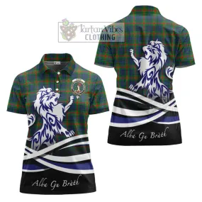 Aiton Tartan Women's Polo Shirt with Alba Gu Brath Regal Lion Emblem