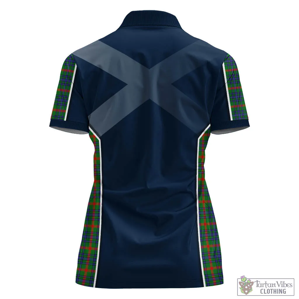 Aiton Tartan Women's Polo Shirt with Family Crest and Scottish Thistle Vibes Sport Style