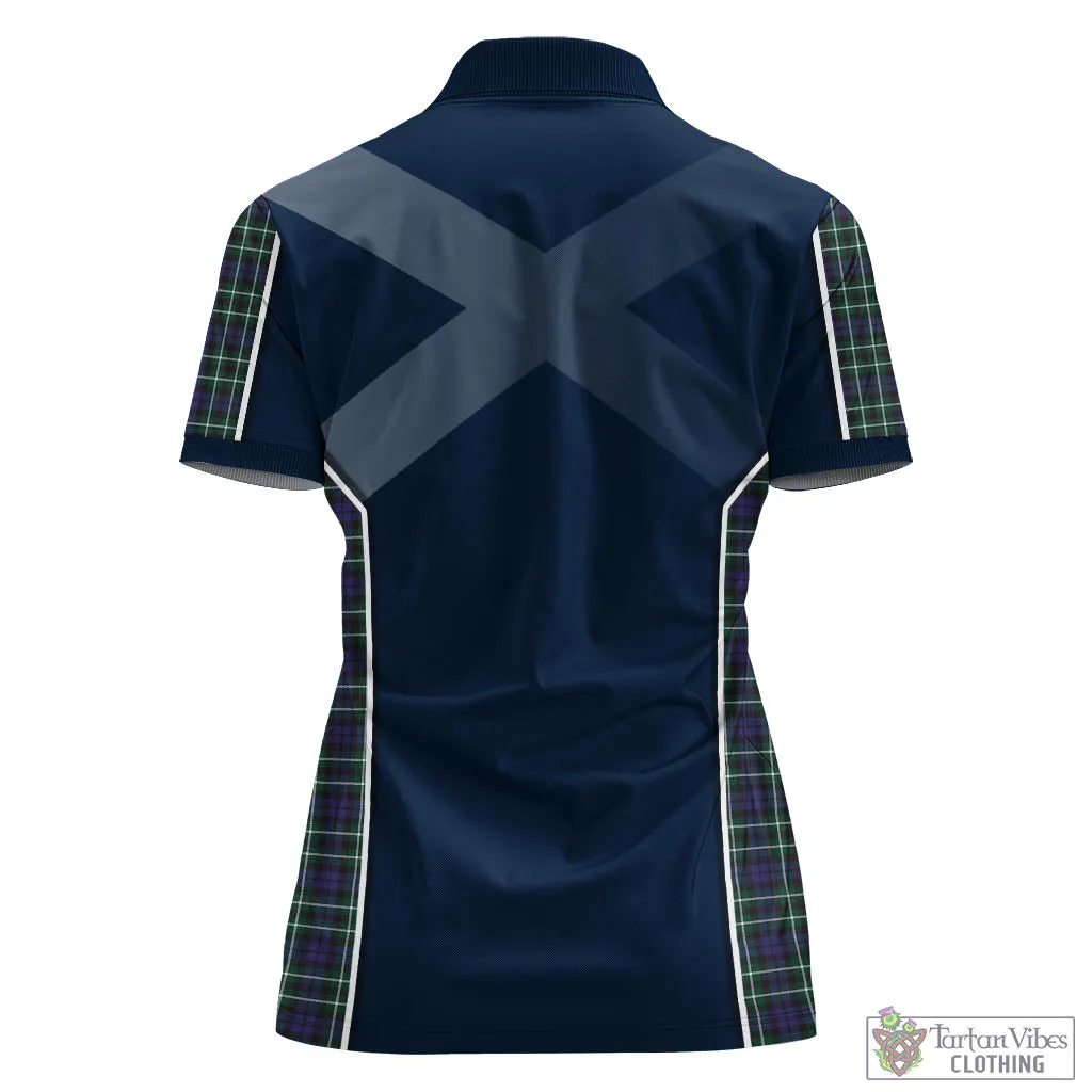 Allardice Tartan Women's Polo Shirt with Family Crest and Scottish Thistle Vibes Sport Style