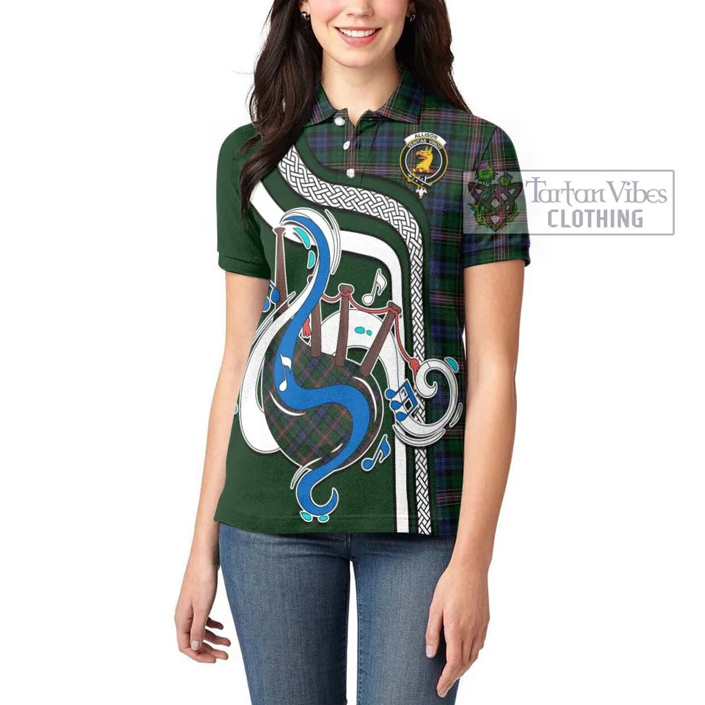 Allison Tartan Women's Polo Shirt with Epic Bagpipe Style