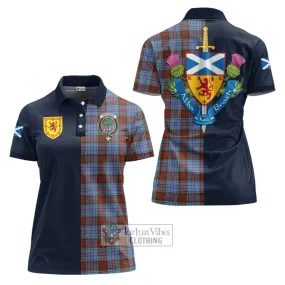 Anderson Modern Tartan Women's Polo Shirt Alba with Scottish Lion Royal Arm Half Style