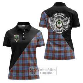 Anderson Modern Tartan Women's Polo Shirt with Family Crest and Military Logo Style