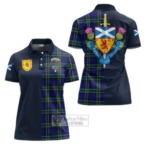 Arbuthnot Modern Tartan Women's Polo Shirt Alba with Scottish Lion Royal Arm Half Style