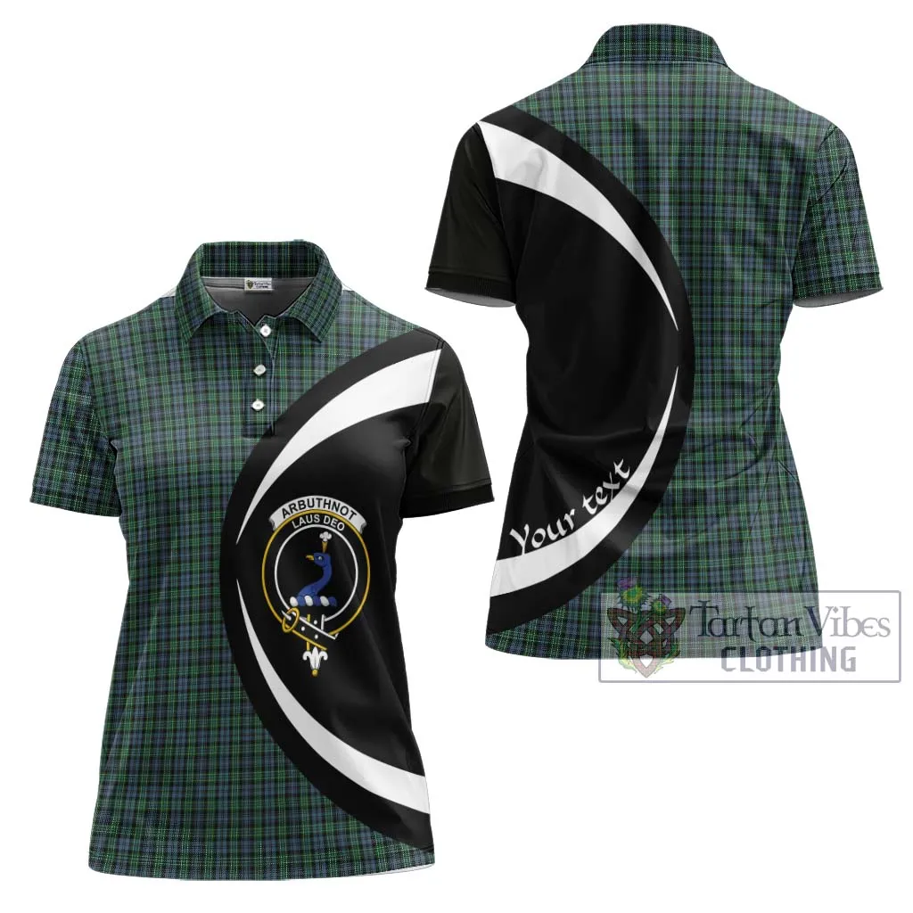 Arbuthnot Tartan Women's Polo Shirt with Family Crest Circle Style