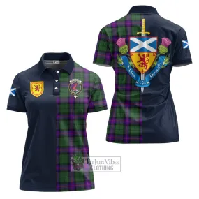 Armstrong Modern Tartan Women's Polo Shirt Alba with Scottish Lion Royal Arm Half Style