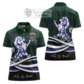 Armstrong Tartan Women's Polo Shirt with Alba Gu Brath Regal Lion Emblem