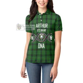 Arthur Highland Tartan Women's Polo Shirt with Family Crest DNA In Me Style