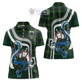 Arthur Modern Tartan Women's Polo Shirt with Epic Bagpipe Style