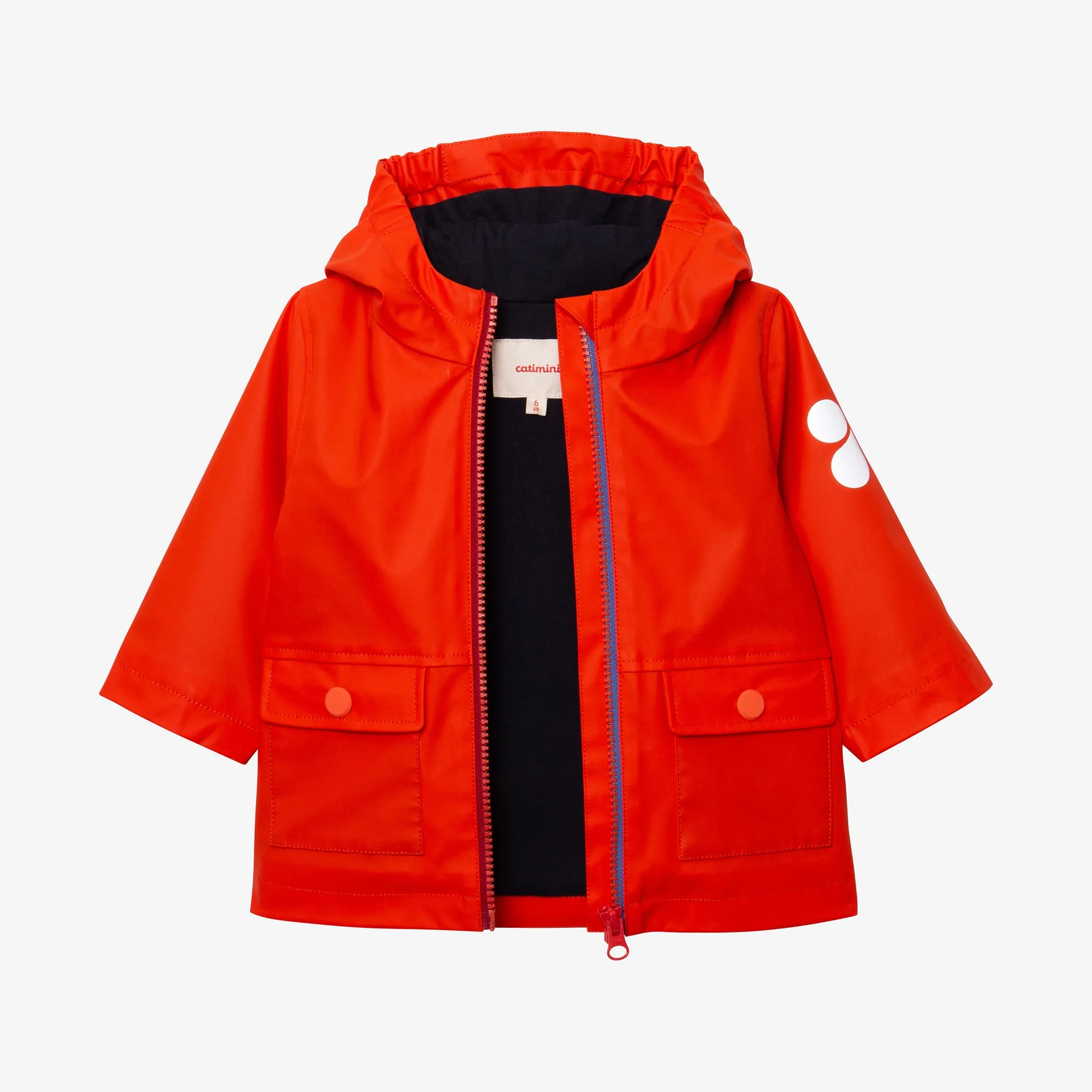 Baby's fiery orange parka