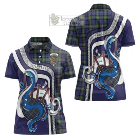 Baird Modern Tartan Women's Polo Shirt with Epic Bagpipe Style