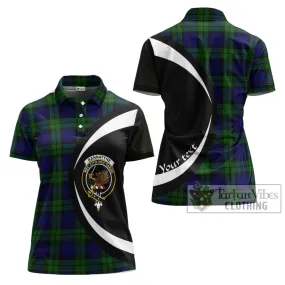 Bannatyne Tartan Women's Polo Shirt with Family Crest Circle Style