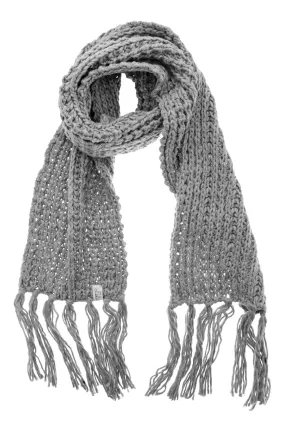 BERN Grey Wool Fringed Woman Scarf