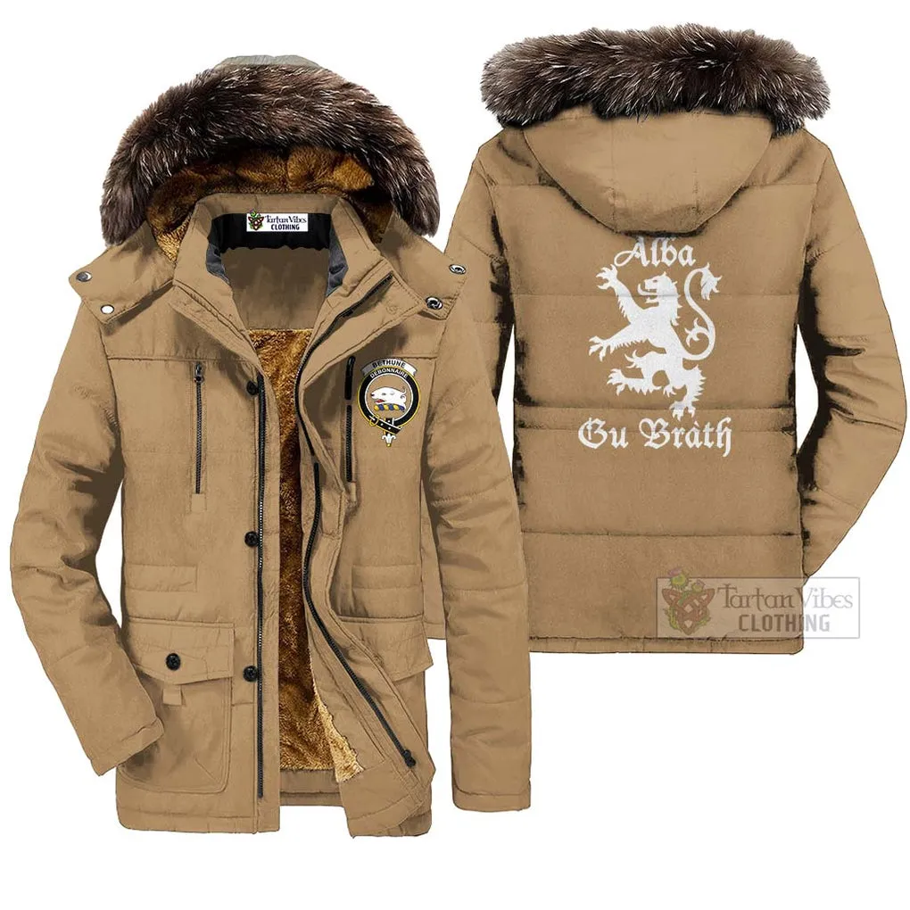 Bethune Family Crest Parka Jacket Lion Rampant Alba Gu Brath Style