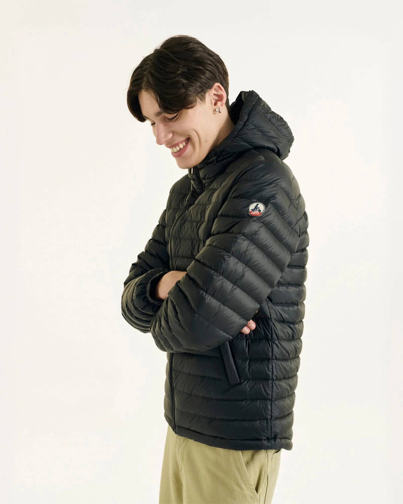 Black Bergen 2.0 reversible hooded puffer jacket