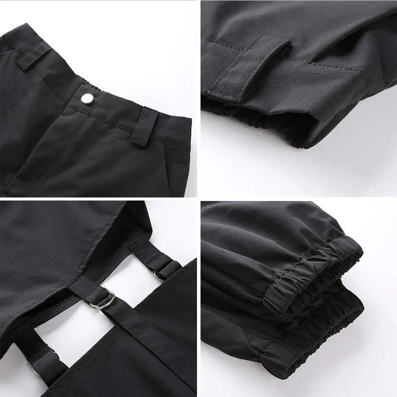 Black cargo pants women's high-waisted