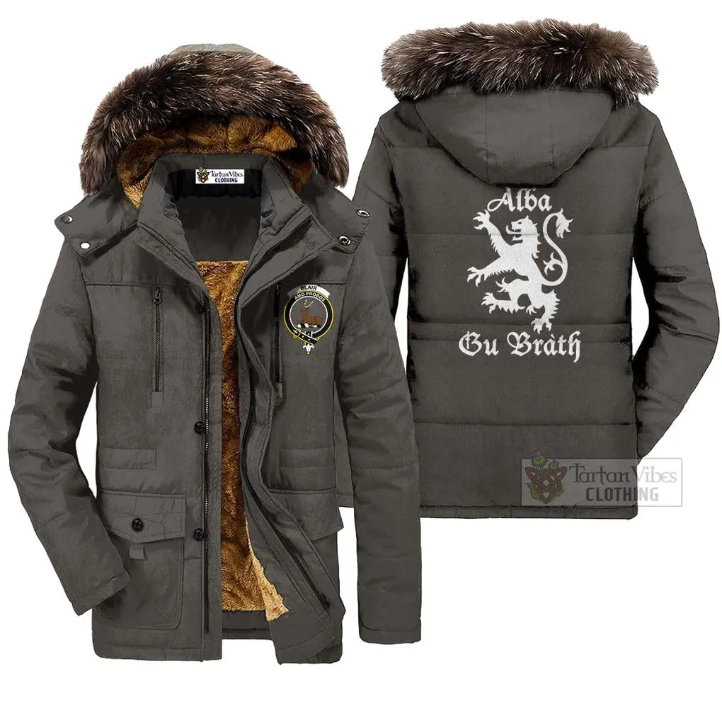 Blair Family Crest Parka Jacket Lion Rampant Alba Gu Brath Style