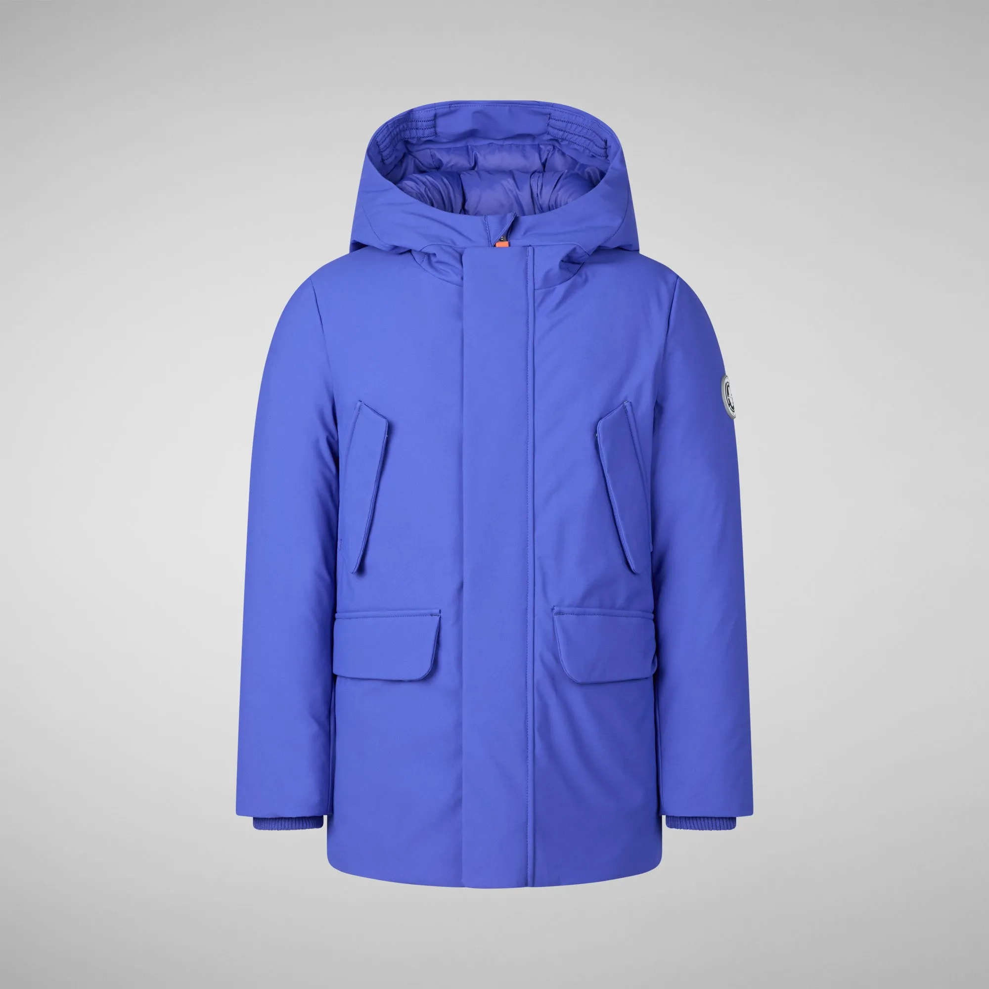 Boys' hooded parka Theo in gentian blue