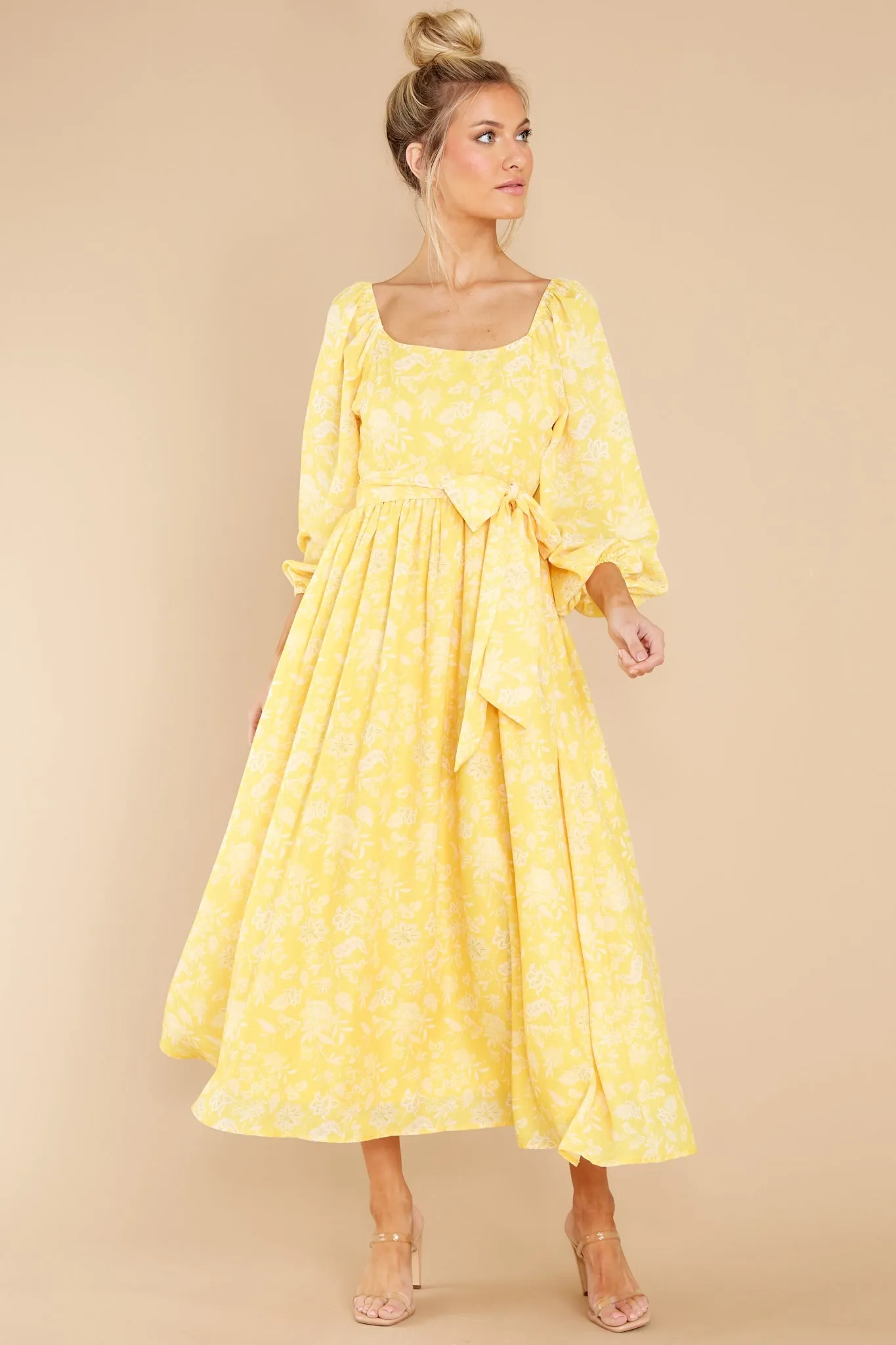 Bright Smiles Yellow Floral Print Maxi Dress